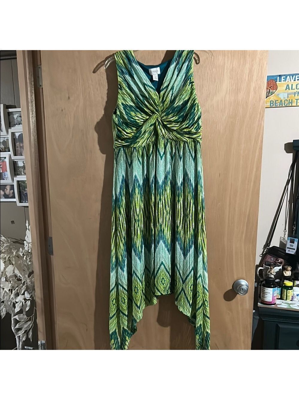 Chico's Teal and Green Knit Dress